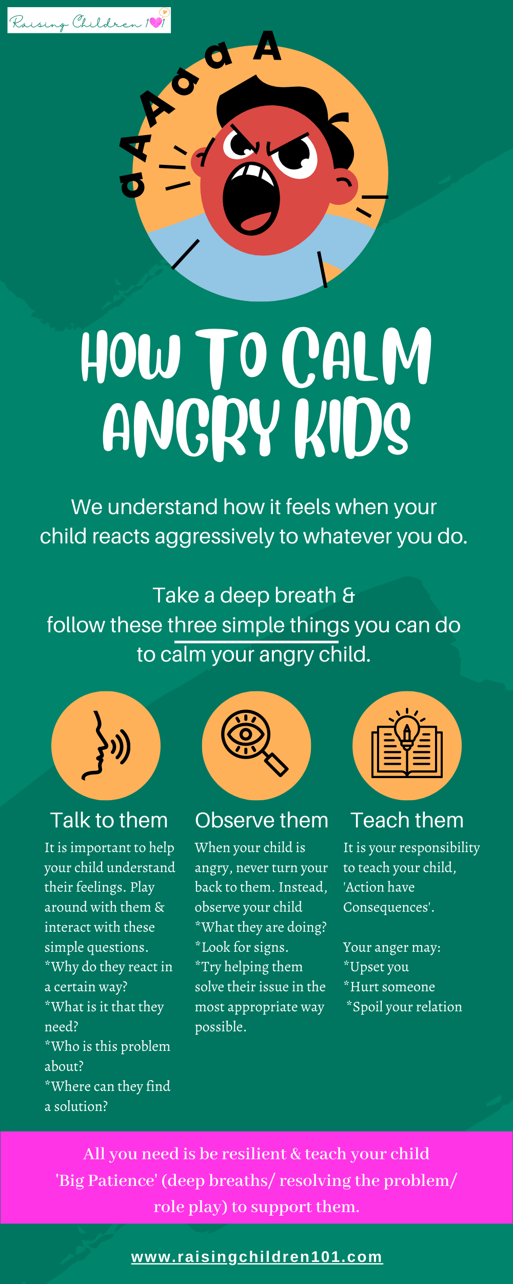 How to calm an angry child